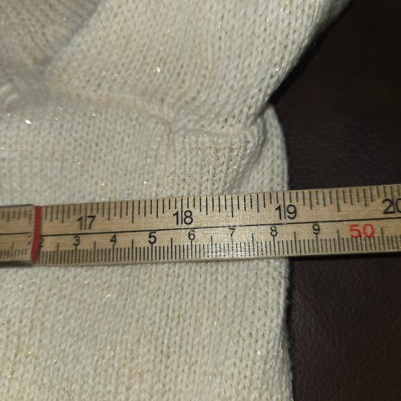 Lucky Brand XS Cream Layered Sweater Sheer Back Panel Knit Coquette Romantic - Picture 9 of 12